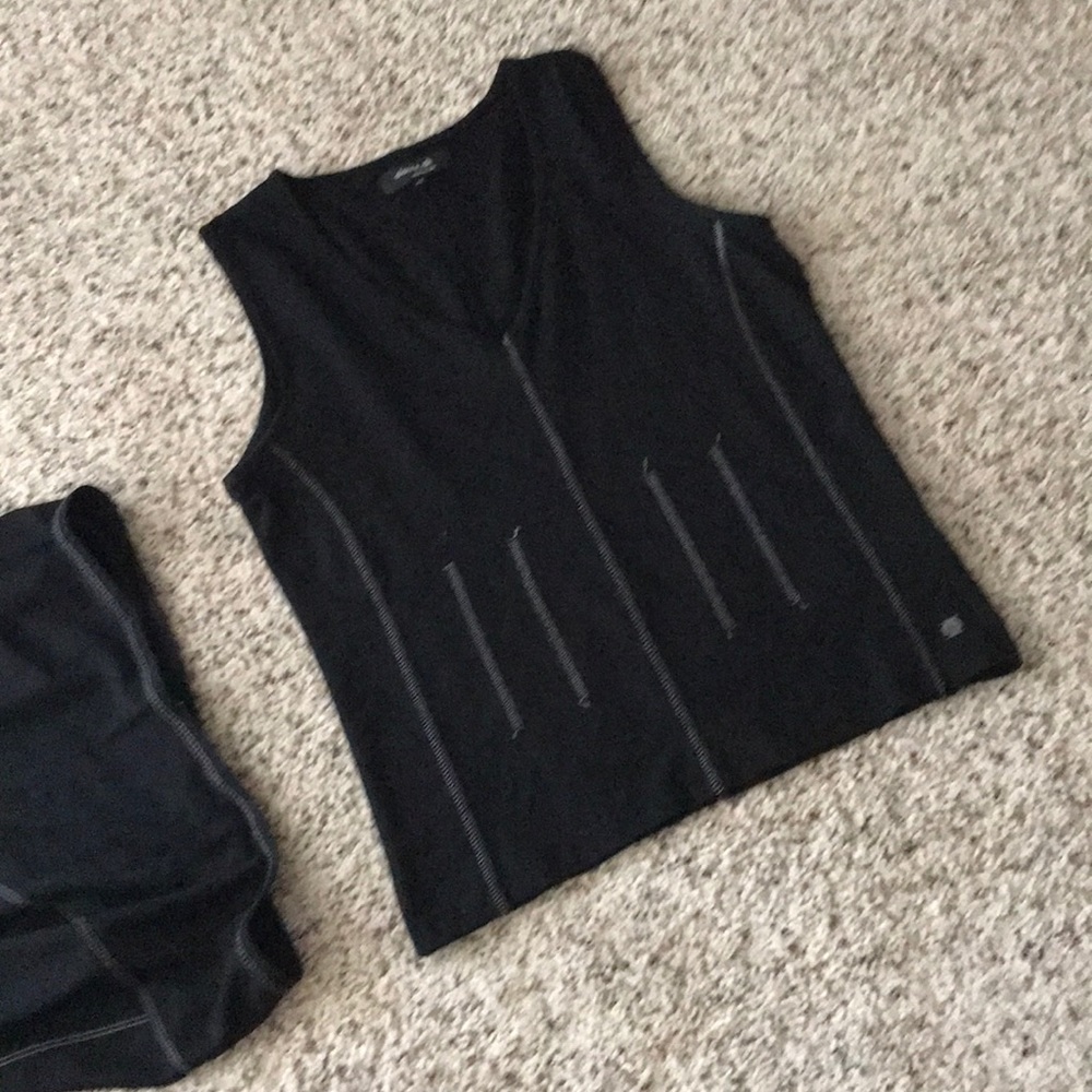 Black top w/white stitches